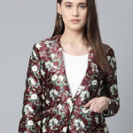 Floral Print Single Breasted Blazer