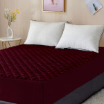 Maroon Solid Waterproof King Size Mattress Protector