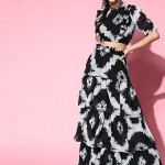 Women Stylish Black Printed Co-ord Set