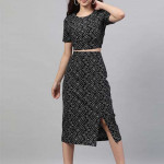 Women Black Printed Co-ordinate Sets Dress