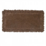 Brown Solid Cotton Shaggy Floor Runner