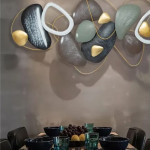 Grey & Green Metal Abstract Wall Decor