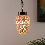 Multicoloured Mosiac Glass Hanging Lamp