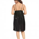 Women Nighty with Robe  (Black)