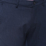 Men Navy Blue Solid Slim Fit Trouser