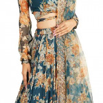 Floral Print Lehenga Choli Set with Dupatta