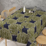 Green & Blue Printed Cotton Rectangular 6 Seater Table Cover