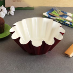 Maroon & White Solid Carbon Steel Brioche Mould 1.5 Litres