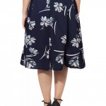 Women Floral Print Regular Blue Skirt