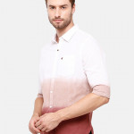 Men Rust Slim Fit Casual Shirt